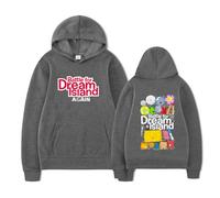 RYHRS Sudadera con capucha Battle for Dream Island Again BFDI Anime Merch con estampado de personajes, unisex, informal, para los fans, Gris marino1, L