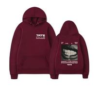 RYHRS Tate McRae Sudadera con capucha - Miss Posseive, sudadera con gráfico para fanáticos, ropa de calle Comfort Blend, granate, XS