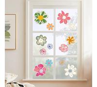 Rylae 2 Piezas Calcomanía de Ventana Prisma Margarita, Autocollants Pegatinas con Efecto Arcoíris para Ventanas de Cristal, Adhesivo para Ventana de Colisión, 45 x 30cm