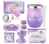 RYLIFEOGI Set de Regalo Mujer, Térmico de Acero Inoxidable 360ml, Neceser, Calcetines de Felpa, Espejo Compacto, Cintas para SPA, Pulsera, Ideas Regalo para Navidad, San Valentín o Aniversario