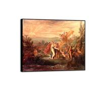 RYLJCZ Láminas de arte mural famosas de Gustave Moreau- The Judgement- Reproducciones de pinturas en lienzo- Cuadro enmarcado póster decoración de pared giclée 60x72cm(23.7x28.3in) marco negro