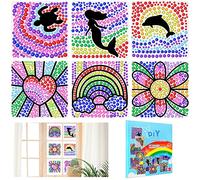 RYMALL Juego de pintura de diamantes atrapasueños para niños, kit de manualidades para niños, manualidades para niños, regalos para niñas de 6, 7, 8, 9, 10 años (6 unidades) (B)