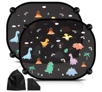 RYMALL Parasol para coche con protección UV, 2 unidades, ventosa, parasol, para ventana de coche, protección solar, para ventana lateral, diseño dulce, 45 x 36,5 cm