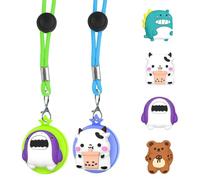 RYMAUP® 2 cadenas AirTag para niños, collar AirTag cómodo y ajustable, funda de silicona para Apple AirTag GPS, para el día a día, azul y verde