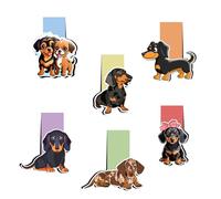 RYMAUP Juego de 6 marcapáginas magnéticos para niños, marcador de perro salchicha, regalo magnético para estudiantes, profesores y amantes de los libros, accesorios de lectura