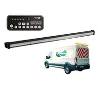 Ryme Automotive Barra LED Emergencia Ámbar 1204mm | 96 LEDs Alta Visibilidad | Control de Tráfico con Mando Cableado | 24 Funciones | IP67 | Homologación R65 XA2 CE ECE R10 UKCA