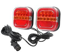 Kit de Pilotos LED Remolque 12V - Homologado para Carretera, Dirección, Freno, Posición, Matrícula y Reflector - Soporte Magnético y Conector de 7P
