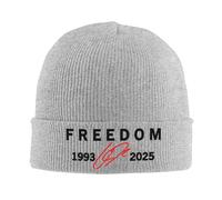 RYMHSKYBC Gorro de Ganchillo Charlie Kirk Freedom Red Red Signature Charlie Kirk Gorro de Punto para Hombre Sombrero Casual de otoño Invierno acrílico 1993-2025