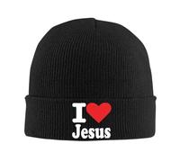 RYMHSKYBC I Love Jesus Print Bonnet Hat Street Knitted Hat for Men Women Winter Warm Skullies Beanies Cap for Travel Outdoor Camping