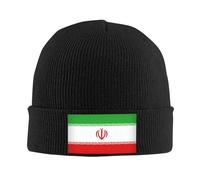 RYMHSKYBC Patrón de Gorra de Punto de la Bandera de Irán, Gorro de topete de Moda Otoño, Invierno y Exteriores, Gorros para Hombres, Mujeres Adultas