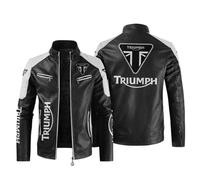 RYNDEX Chaqueta de Motociclista Tri-um-ph, Chaqueta de Turismo, Imitación Motocicleta para, Motociclista(Black 3,L)