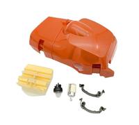 Rynplex Clip de cubierta superior del cilindro Kit filtro aire combustible Piezas repuesto for motosierra gasolina, for Husqvarna, 445 E 445e 450 450e Cubierta de la carcasa del motor de la motosierra