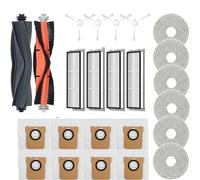 Rynplex For Xiaomi, Mijia Omni 1S B101CN B116 Accesorios Cepillo Lateral Principal Filtro Hepa fregona Bolsa de Polvo Robot repuestos de aspiradora Kit de Accesorios para Robot Aspirador(24pcs)