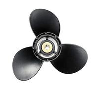Rynplex Hélice fueraborda 58100-93723-019, for Suzuki, 8-20Hp 9 1/4 X 9 Aleación de Aluminio 3 Palas Negro 10 Dientes estriados R Rotación Hélice para Barco