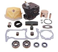Rynplex Juego de filtros de aire con sello de aceite de cojinete de pistón de cilindro de 46mm, for Husqvarna, 50 51 55, for Rancher, Kit de motor, piezas de motosierra de Gas Pistón de motosierra