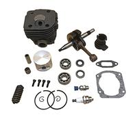 Rynplex Kit de bujías de resorte amortiguador de cojinete de cigüeñal de cilindro de pistón de 48mm y 50mm, for piezas de motosierra Husqvarna, 362 365 371 372 372XP Pistón de motosierra(HUS365 48MM)