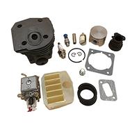 Rynplex Kit de junta de carburador Fikter de aire de pistón de cilindro de 44mm, piezas de Motor de motosierra, for Husqvarna, 350 351 353 346 XP 346XP Pistón de motosierra