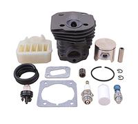 Rynplex Kit de pistón de cilindro de 44 mm, línea de filtro de combustible y aire, juego de juntas de bombilla de cebado, for motosierra Husqvarna, 350 351 353 346XP Pistón de motosierra
