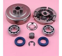 Rynplex Kit de sello de aceite de cojinete de manivela de tambor de embrague 6T de 3/8 ", for repuesto de motosierra STIHL, MS180 MS170 018 017 MS 180 170 Kit de cojinetes de cigüeñal para motosierra