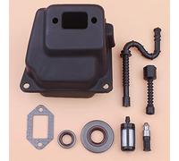 Rynplex Silenciador de escape, for STIHL MS380 038, kit de junta de sellado de línea de filtro de aceite combustible motosierra 1119 007 1005 Kit de cojinetes de cigüeñal para motosierra