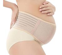 Rynvarl Faja de embarazo ajustable con soporte abdominal y lumbar - cinturón de maternidad transpirable para embarazadas - ideal para uso diario, coche, yoga, caminar o posparto (color piel)