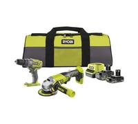 RYOBI 18V ONE+ Duo - Taladro Percutor 50 Nm y Atornillador Impacto 220 Nm - Incluye 2 Baterías 2.0 Ah y Cargador