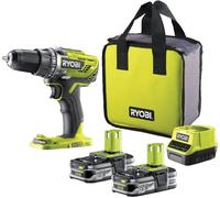 Ryobi 18V One + Taladro Atornillador Inalámbrico + 2 Baterías X 1,5Ah + Saco +