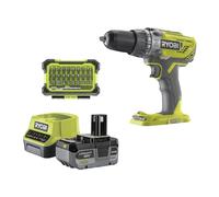 RYOBI 18V Taladro atornillador con Kit de brocas y batería incluido