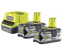 Ryobi 5133003364 - pack cargador 1 h + 2 baterías litio-ion 18v 5,0 a