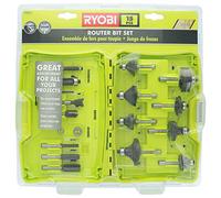 Ryobi A25R151 15 piezas de 1/4 de pulgada de carburo de rebajadora del borde conjunto de brocas para madera