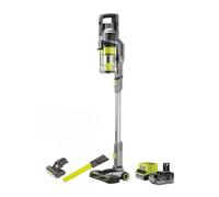 RYOBI Aspiradora inalámbrica One+ RSVS18-1X40GL, 30 AW de Potencia de succión, filtración ciclónica Doble, Filtro HEPA, Boquilla LED, Accesorios adicionales, batería de 4,0 Ah y Cargador de 2,0 A