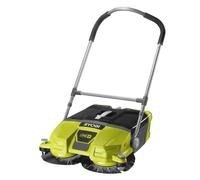 Ryobi - Barredora Motorizada 18V One+ - Ancho de Limpieza 53cm, Velocidad de Rotación 140 RPM - Mangos Ajustables, 2 Cepillos, 1 Colector Transparente 17L (Batería y Cargador no Incluidos)