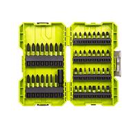 RYOBI-Caja empilable 48 accesórios atornillar mixto ultra-resistente : 32 puntas impact 25 mm : Philips, Pozidriv, Torx, Hexagonal, pala PH1 x 2, PH2 x 4, PH3 x 2 PZ1 x 2, PZ2 x 6, PZ3 x 2 TX10, TX15 x 2, TX20 x 2, TX25 x 2, TX30 HEX4, HEX5, HEX6, SL4.5, SL5.5, SL6.5 + 15 puntas impact 50 mm : Philips, Pozidriv, Torx PH2 x 5 PZ2 x 7 TX20 x 2, TX25 + 1 adaptador de puntas magnético 60 mm