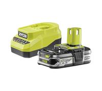 RYOBI - Cargador rápido de 18 V, 2,0 A, batería de Litio + 2,5 Ah One+ RC18120A-125 - Carga en 75 min, indicador 4 LED, Celdas de Alta Capacidad, protección a Prueba de Golpes