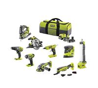 RYOBI - Combo 9 herramientas - 1 batería de 5,0 Ah - 1 batería de 2,0 Ah - 1 cargador - R18CK9-252S