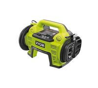 RYOBI Compresor Inflador 18V ONE+ a Batería (no Incluida) con Pantalla Digital Presión Integrada - Presión máx. 10,3bar / Flujo máx. 210L/min - Incluye 3 Puntas de Inflado - R18I-0