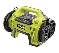 RYOBI Compresor Inflador 18V ONE+ a Batería (no Incluida) con Pantalla Digital Presión Integrada - Presión máx. 10,3bar / Flujo máx. 210L/min - Incluye 3 Puntas de Inflado - R18I-0