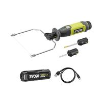 Ryobi - Cortador de alambre caliente 4 V USB de litio - 450 °C - Incluye 5 accesorios para cortar: punta corta, punta larga, gancho, lira, hoja - Cable - C & 1 batería de 4 V 2,0 Ah de litio - RHC4
