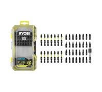 RYOBI - Juego de 45 puntas de atornillado especiales para impacto RX - puntas PH/PZ/TX/HEX/SL + portapuntas de 60 mm, zona de torsión, revestimiento óxido negro, estuche compatible RYOBI LINK