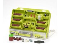 RYOBI Juego de herramientas giratorias multiusos con bloqueo giratorio, 150 piezas, color verde