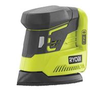 RYOBI - Lijadora Triangular 18V ONE+ - Plato 100x140mm, Mango Bimaterial, Trampilla de Aspiración - Ø Oscilación 1,8mm, 22000osc/min - Incluye 6 Abrasivos, sin Batería ni Cargador - R18PS-0