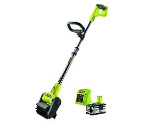 RYOBI - Limpiador Suelos Exteriores 18V ONE+ - Superficies Duras de Jardín, Terrazas de Hormigón y Madera - Mango Ergonómico, Tubo Telescópico - Interruptor de Seguridad - 1 Batería 4Ah, Cargador 1,5A