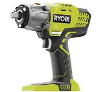 Ryobi - Llave de Impacto Eléctrica Sin Cable 18V ONE+ 400Nm - 3 Velocidades y 3 Pares de Apriete - Accesorio de Fijación Cuadrado 1/2" y Adaptador Hexagonal 1/4" - Inversor de Rotación - R18IW3-0