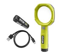 RYOBI - Lupa iluminada 4 V USB de Litio - 2 intensidades: 60/200 lúmenes - Aumento x 3 - Incluye Cable USB-C y 1 batería de 4 V 2,0 Ah USB de Litio - RML4-120G