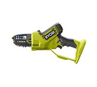 RYOBI - Motosierra de Mano Brushless 18V ONE+ - Barra 10 cm - Herramienta Compacta de Poda de Ramas - Tensor de Cadena sin Herramientas - Ambidiestro - Se Vende sin Batería ni Cargador - RY18PSX10A-0