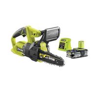 RYOBI - Motosierra Eléctrica Compacta 18V ONE+ 20 cm - Pequeña Herramienta de Poda de Arboles - Tensor de Cadena Lateral - Entregada con 1 Batería 2,5 Ah y 1 Cargador 1,5 A - RY18CS20A-125