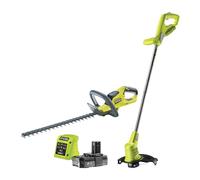 Ryobi One+ 18 voltios: tamaño setos 45 cm + cortadores de Basura 25 cm - 1 batería de Litio + 2,0 Ah y 1 Cargador de 1,7 A - RHT1845LT25M20