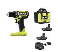 RYOBI ONE+ HP 18V sin escobillas compacto inalámbrico 1/2" Kit de taladro/destornillador con (2) baterías de 1.5 Ah, cargador y bolsa