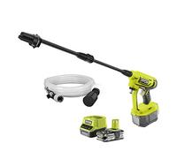 Ryobi - Pistola Alta Presión Inalámbrica 18V ONE+, 22bar, 182L, Boquilla 3en1, Limpiador Toda Superficie, Manguera 6m con Colador y Filtro, 1 Batería 2,5Ah y 1 Cargador 1,5A, RY18PW22A-125