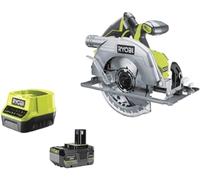 RYOBI R18CS7-140GZL ONE+ Brushless R18CS7-140GZL - Sierra circular de mano (184 mm de diámetro, profundidad de corte 90°/45°, 60/42 mm, ajuste de profundidad sin herramientas, incluye hoja de sierra,